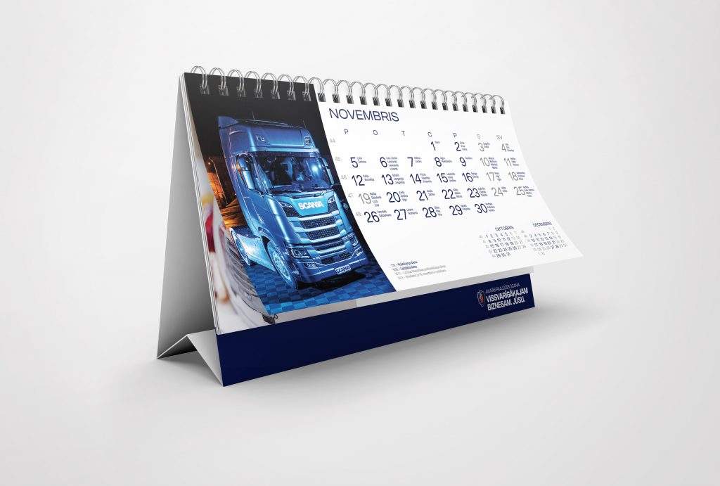Galda kalendāri druka kalendāru dizains Kalendāru dizains uzņēmumiem Scania 2018 preview 2 1024x691